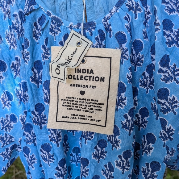 EMERSON FRY India Collection Women's Cotton Long Sleeve Maxi Dress, size Small - Picture 4 of 13